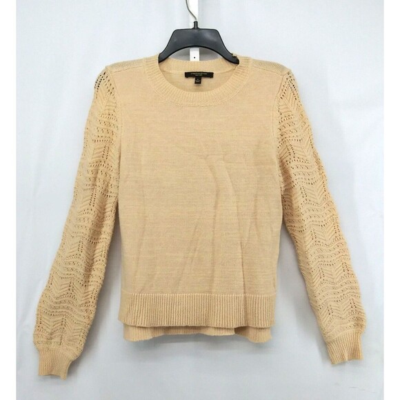Christian Siriano Sweater Womens Size S Beige Long Open Knit Drop Sleeve Top - Picture 1 of 11